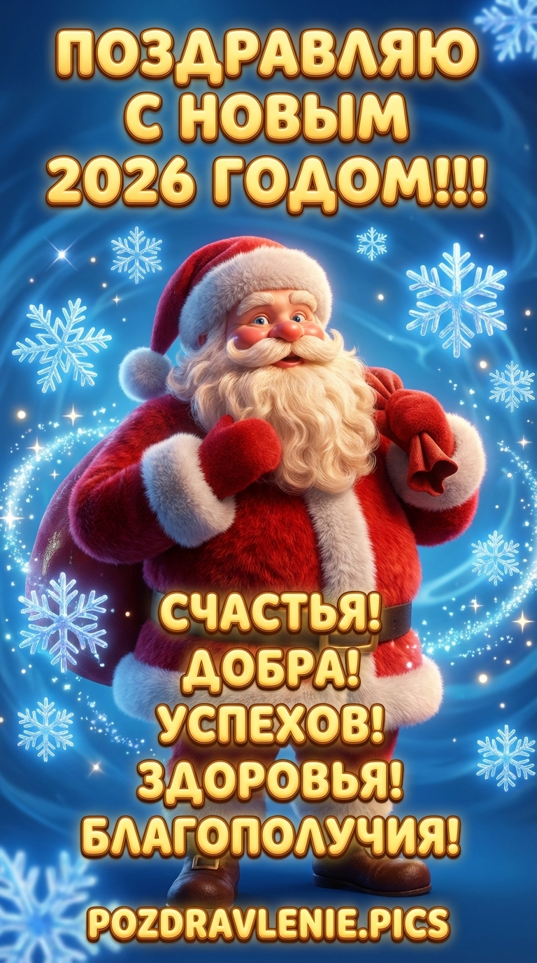 Поздравляю С Новым 2026 годом счастья добра
