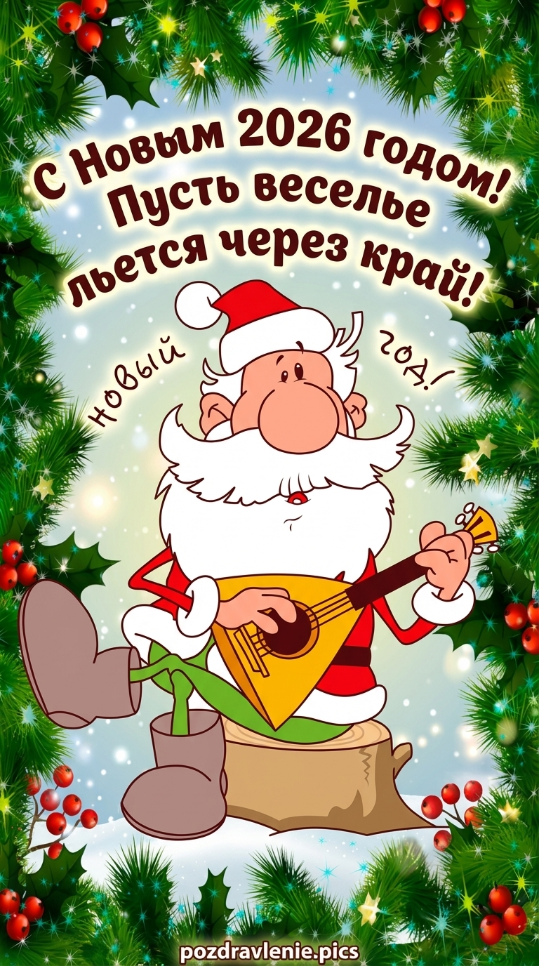 Прикольная открытка с новым годом