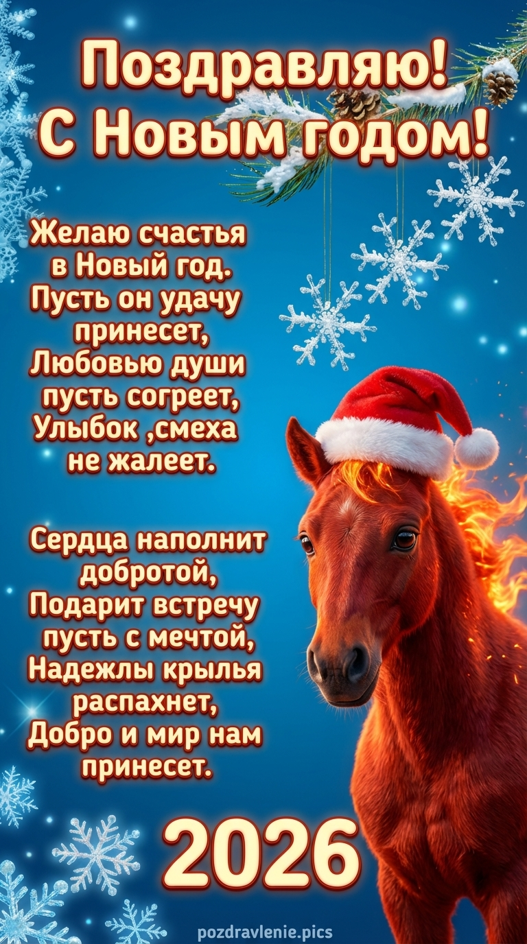 Поздравляю с новым годом стих открытка