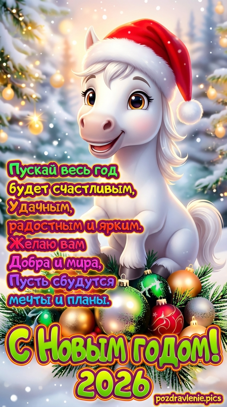 Красивая открытка поздравительная с новым годом с пожеланием
