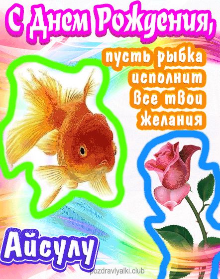 С днем рождения Айсулу пусть рыбка исполнит все твои желания