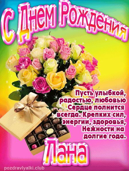 Лана с Днем Рождения открытка