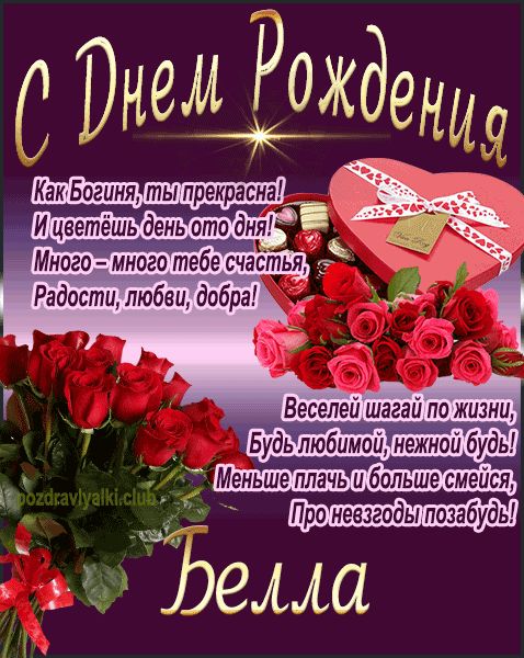 С Днем Рождения Белла открытка