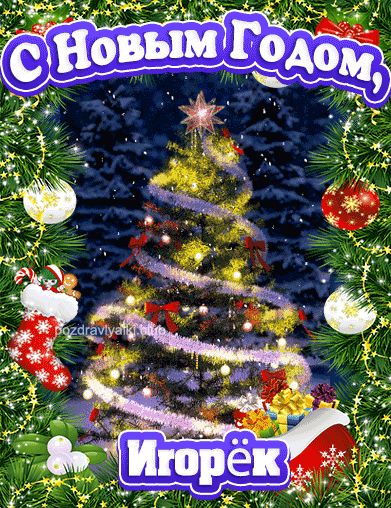 С Новым Годом Игорёк открытка поздравительная