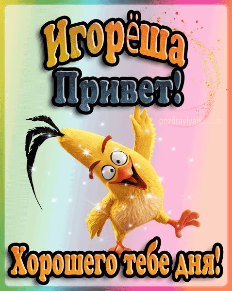 Привет Игорёша хорошего тебе дня открытка гифка