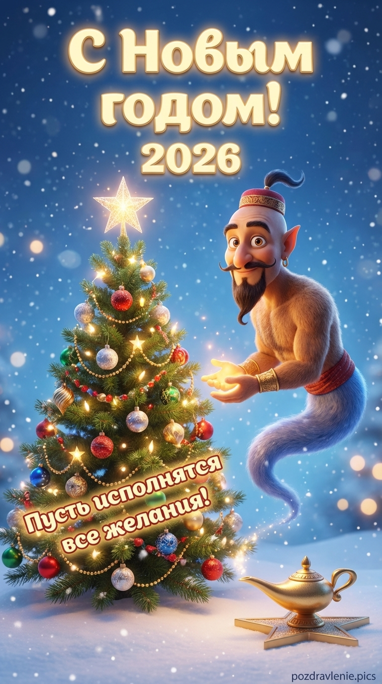 С Новым годом 2026 пусть исполнятся все желания джинн