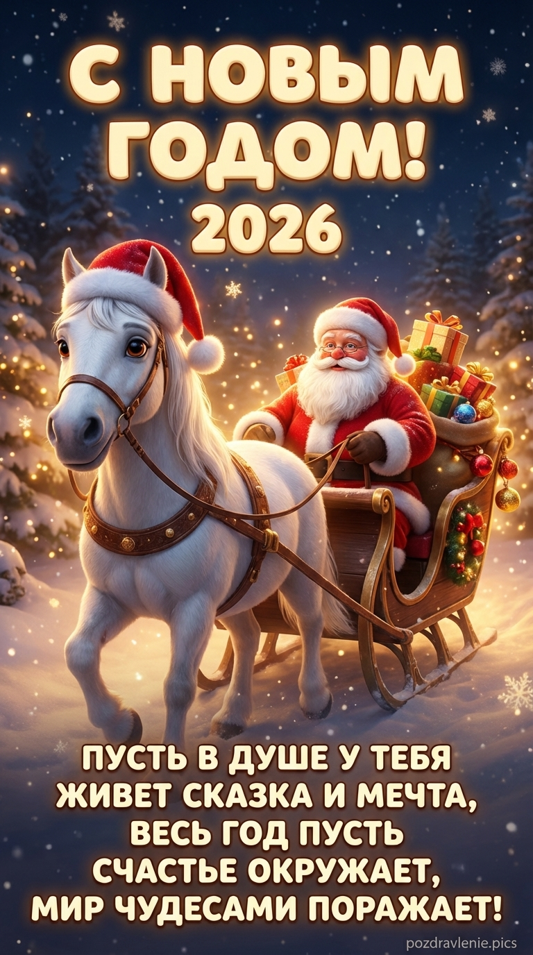 С Новым годом открытка 2026