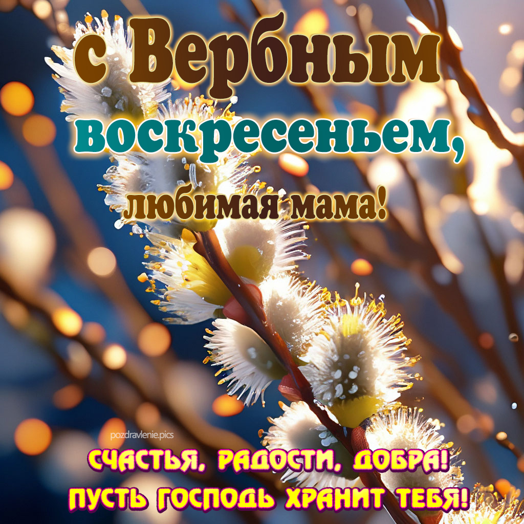 С вербным воскресеньем любимая мама