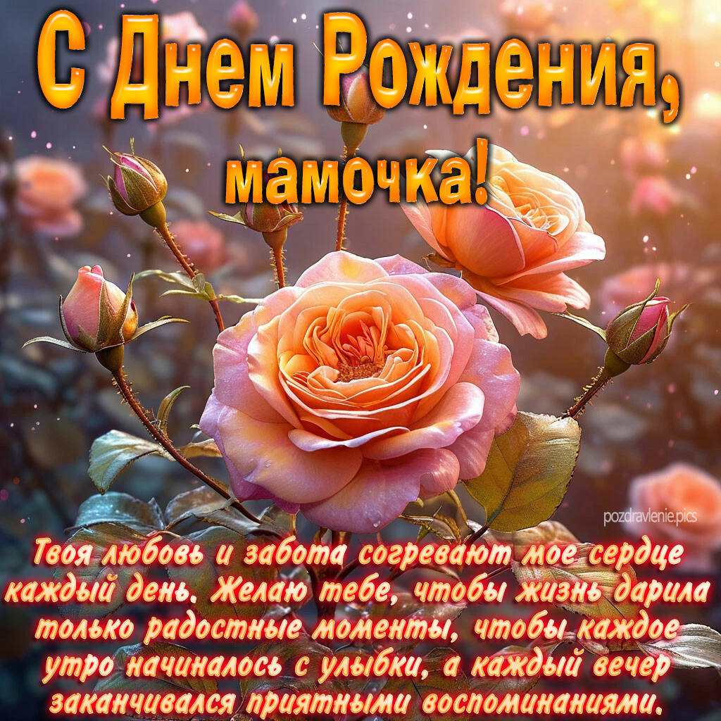 Открытка С Днем Рождения Мама дорогая
