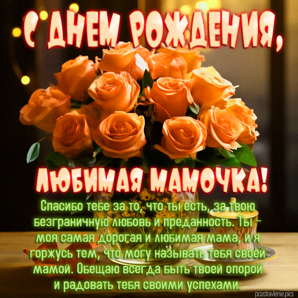 Открытка С Днем Рождения мамуля