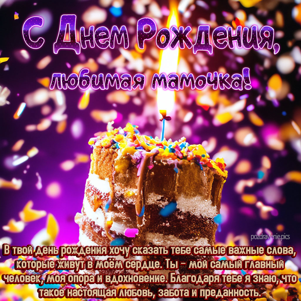 Открытка С Днем Рождения любимая мамочка