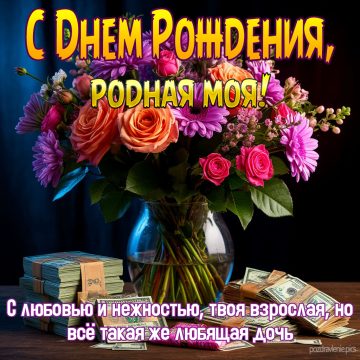 Поздравление С Днем Рождения Дорогая мамочка от дочери