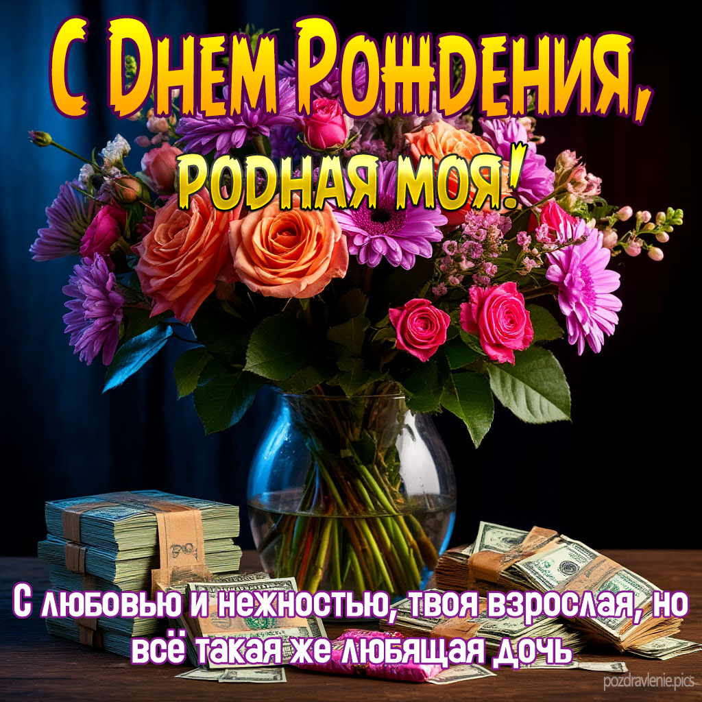 Поздравление С Днем Рождения Дорогая мамочка от дочери