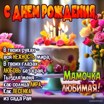 Поздравление открытка С Днем Рождения любимая мамочка