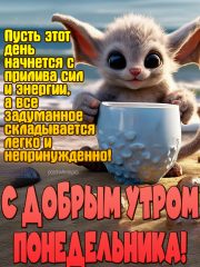 С Добрым утром понедельника — прикольная картинка