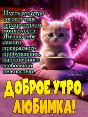 Доброе утро любимка — пожелание любимому человеку