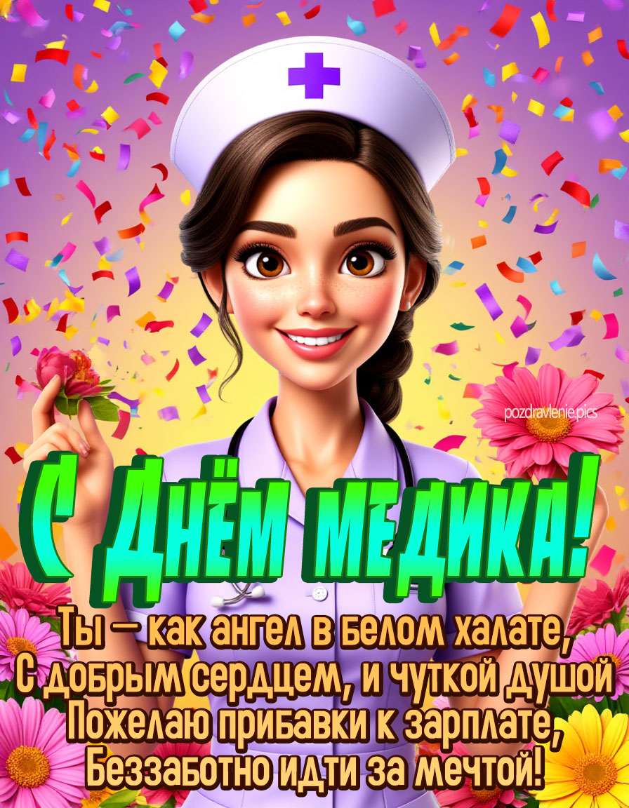 Пожелание медику открытка красивая
