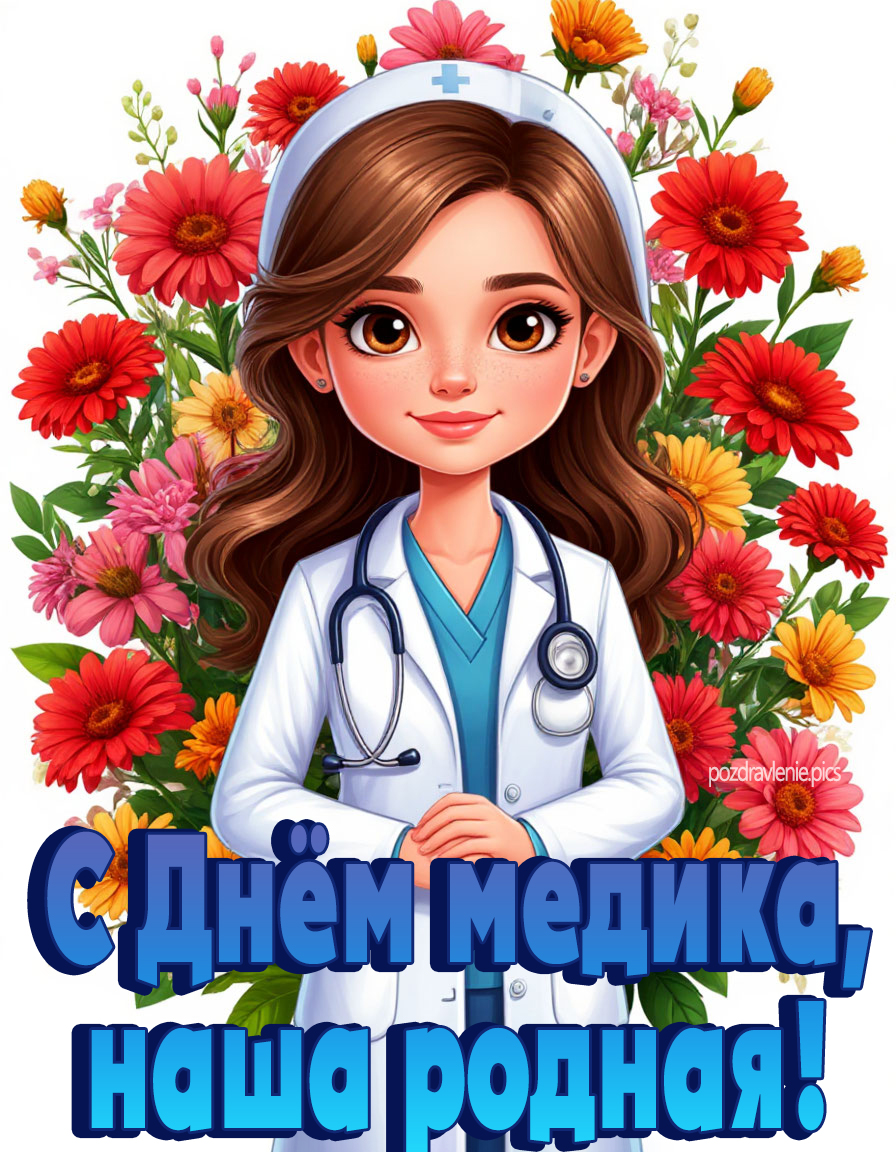 Открытка "с днём медика, наша родная"