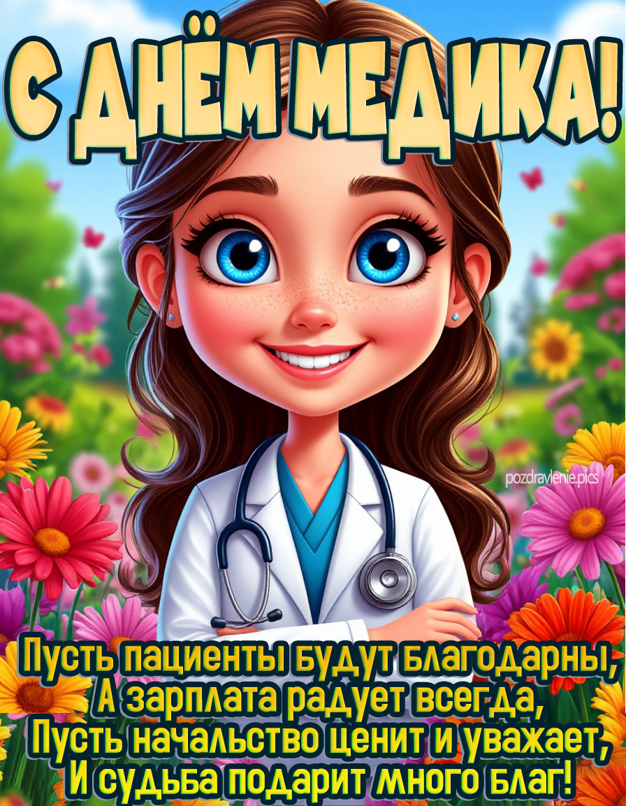 Красивая открытка "С Днём медика"
