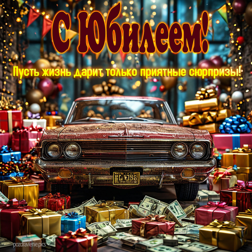 Открытка с юбилеем для мужчины с пожеланиями